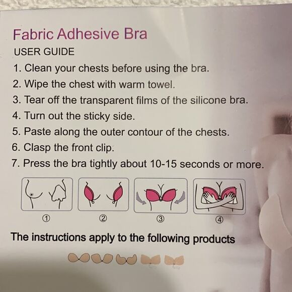 Size A Cup adhesive bra.  NEW in box - Picture 4 of 6